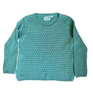 Anthropologie Field Flower Chunky Textured  Sweater‎ Pullover Green Size XL